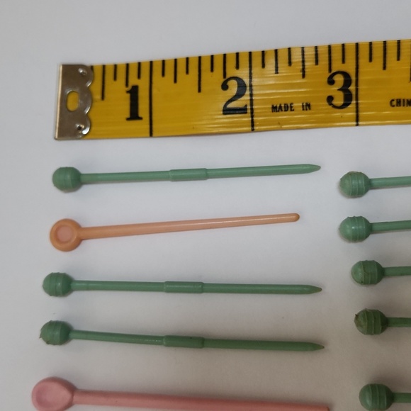 Vintage Plastic Pink Blue Peach Hair Roller Picks Pins Curlers hairstyling - Picture 7 of 7